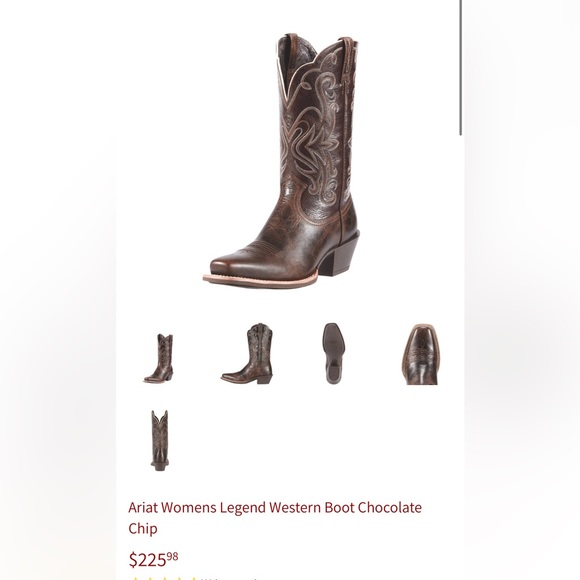 ARIAT WOMEN'S LEGEND CHOCOLATE CHIP WESTERN BOOTS - SNIP TOE - Picture 8 of 8